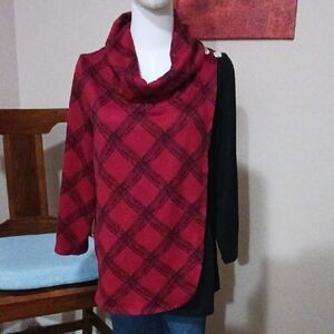 Plaid Red Women's Sweater
